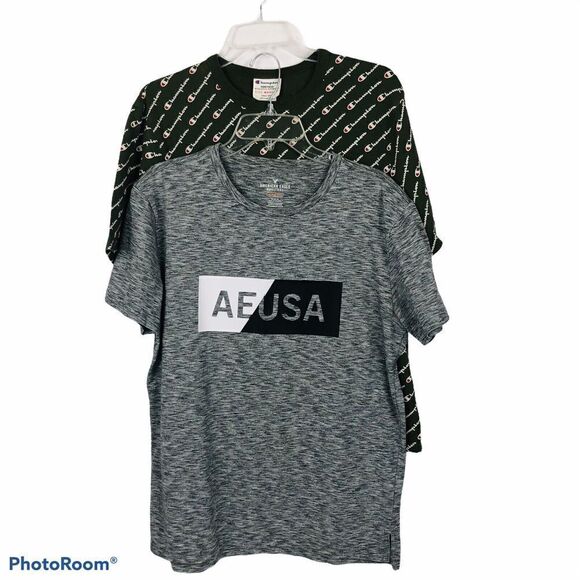 CHAMPION & AMERICAN EAGLE Men's Shirts Sz Medium Multi Colors Short Sleeves - Picture 1 of 15